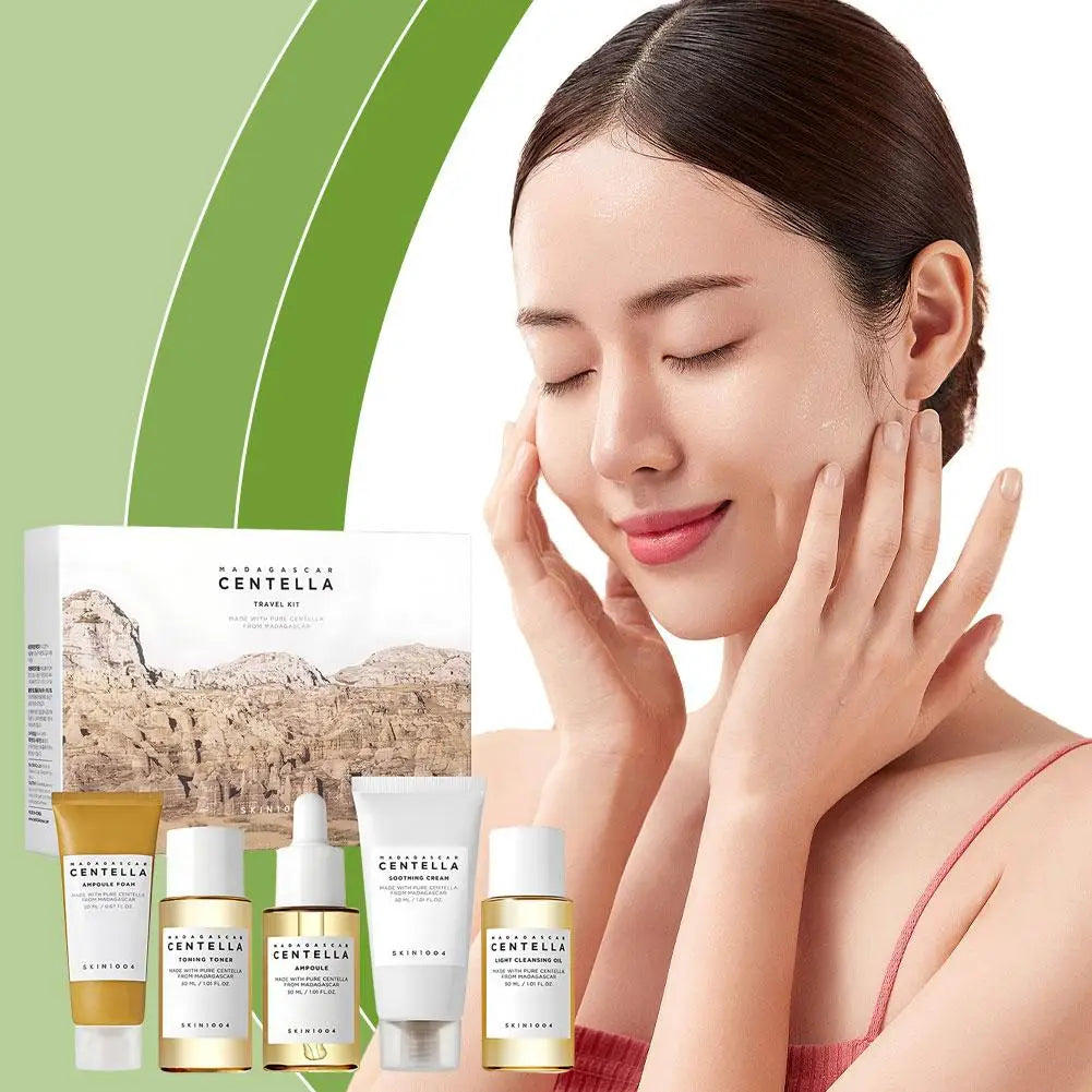 Moisturizing Makeup Korean Asiatica Skincare Travel Set Facial Whitening Cream Toner Cleansing Oil Cleanser Set Soothing