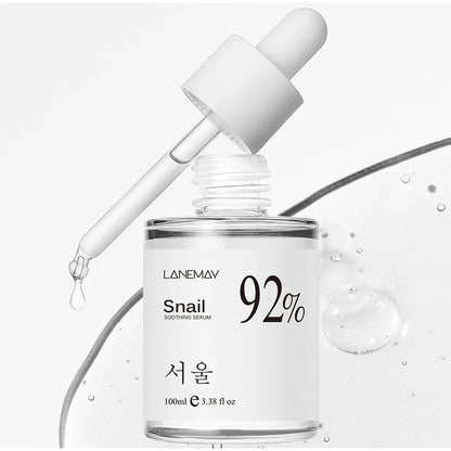 100ML Korean 92% Snail Soothing Serum Face Multi In One Skin Care Hydrating Moisturizing Essence Facial Moisturizer Skincare