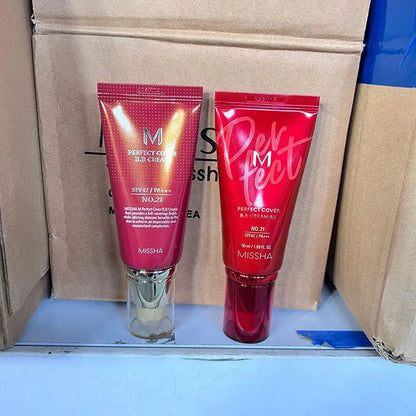 50ml Korean Cosmetic BB Liquid Foundation Concealer Cream Facial Makeup Skin-Nourishing Waterproof Oil Control Long-lasting