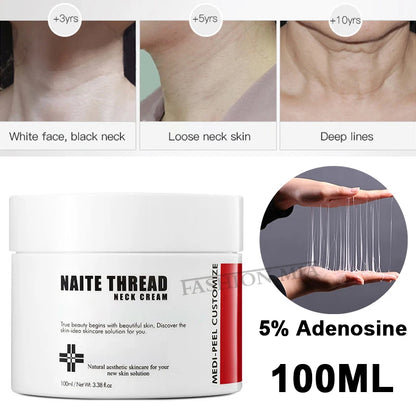 Korean Cosmetics 100ml Naite Thread Neck Cream 5% Adenosine Solution Hydrolyzed Collagen Peptides Facial Neck Falten Skin Cream