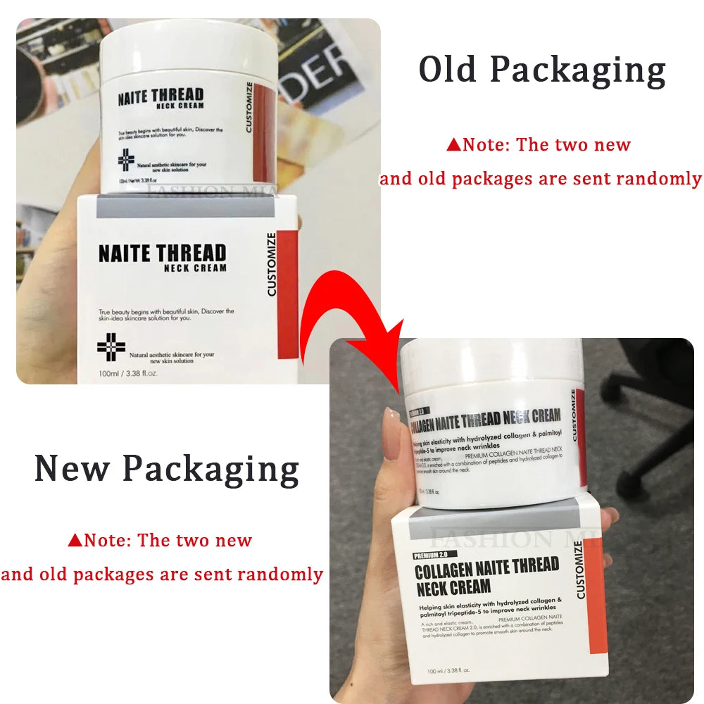 Korean Cosmetics 100ml Naite Thread Neck Cream 5% Adenosine Solution Hydrolyzed Collagen Peptides Facial Neck Falten Skin Cream