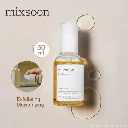 Korean Skin Care Mixsoon Glow Bean Essence,Hydrating Exfoliating Hyaluronic Acid Serum Facial Moisturizing Barrier Serum 50ml