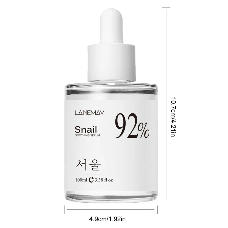 100ML Korean 92% Snail Soothing Serum Face Multi In One Skin Care Hydrating Moisturizing Essence Facial Moisturizer Skincare