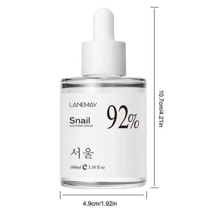 100ML Korean 92% Snail Soothing Serum Face Multi In One Skin Care Hydrating Moisturizing Essence Facial Moisturizer Skincare